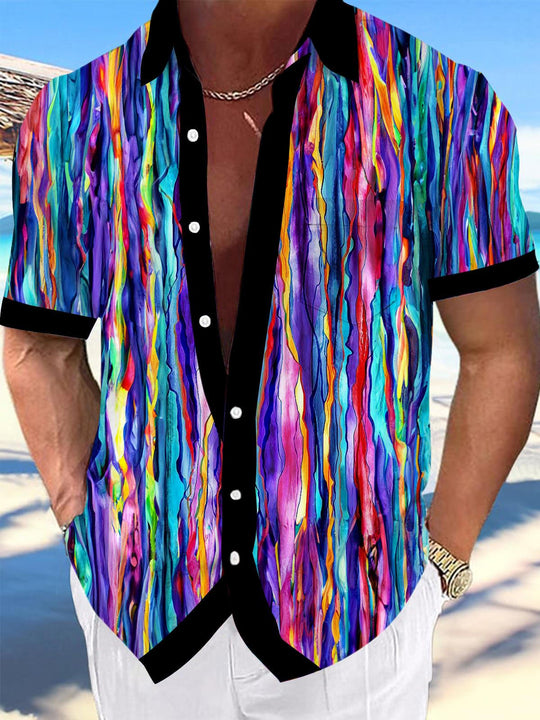 men's abstract print shirt front view