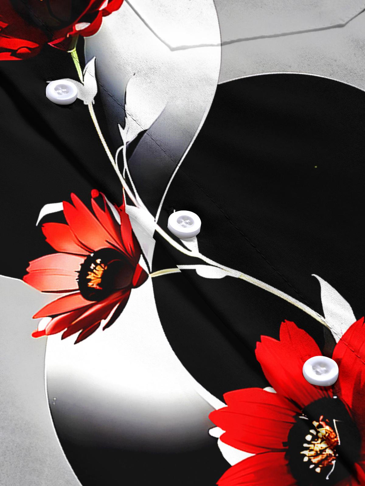 Floral Men's Pocket Short Sleeve Shirts