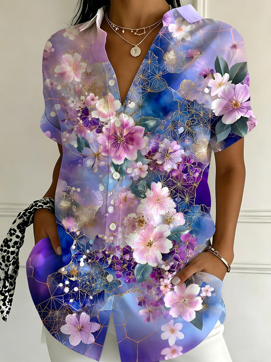 Floral Women's Short Sleeve Shirts