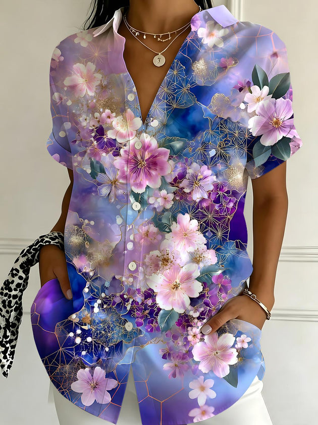 Floral Women's Short Sleeve Shirts
