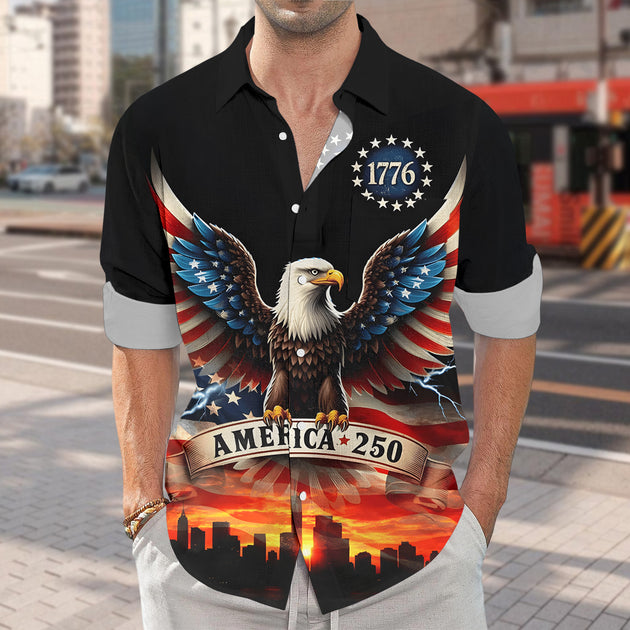 men's button up shirt Independence Day view 22