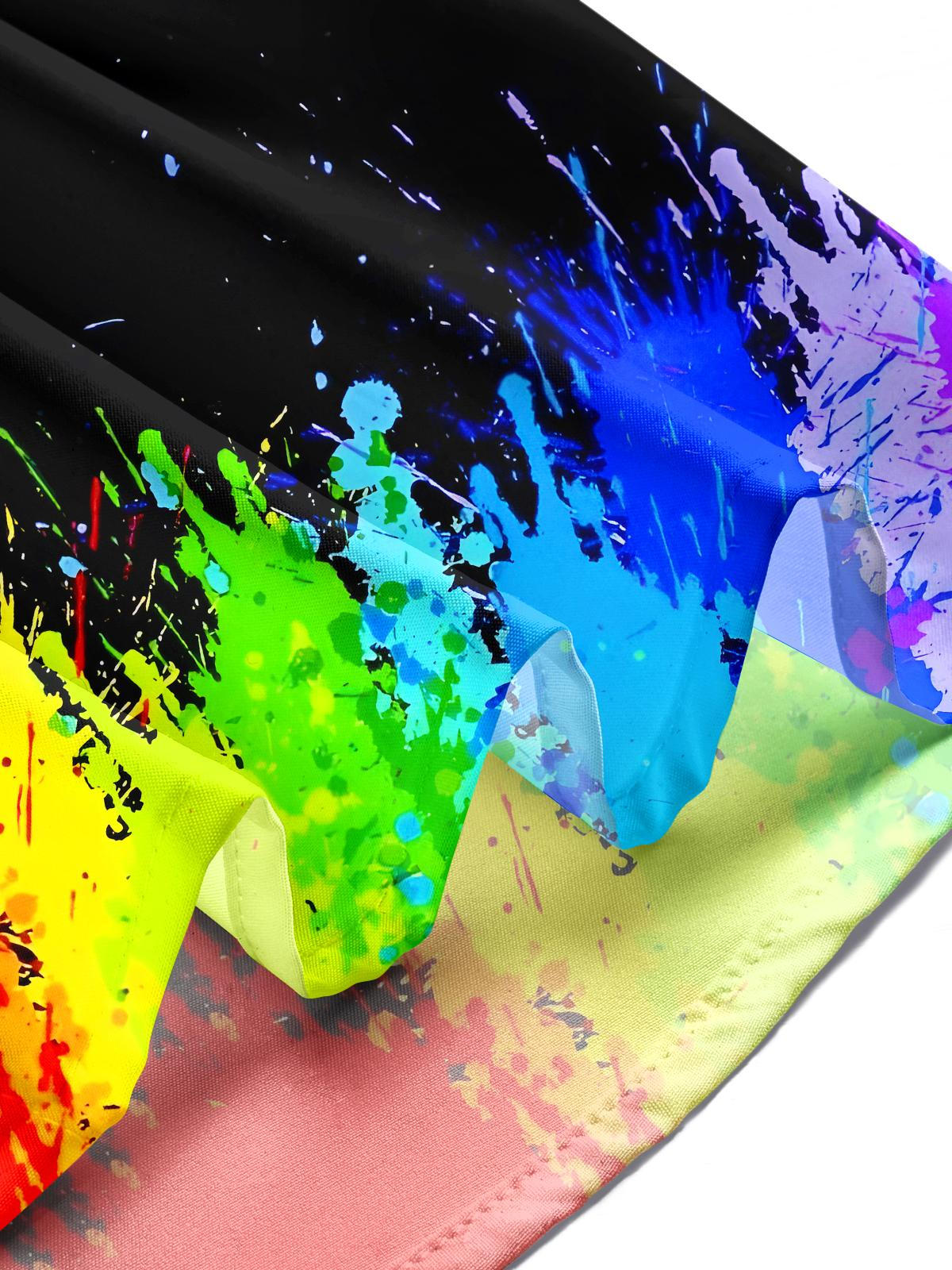 Tie Dye Rainbow Men's Pocket Short Sleeve Shirts