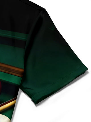men's sports print shirt close-up short sleeve