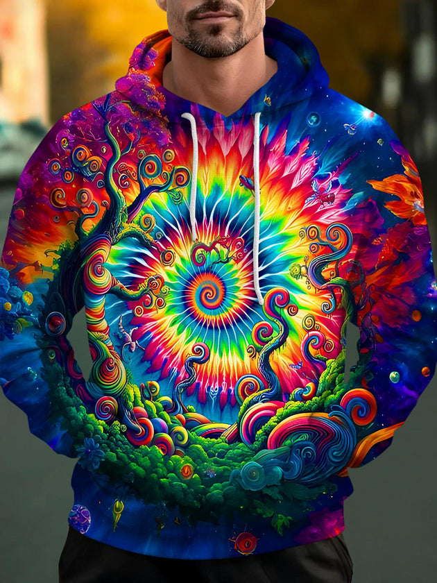 men's tie dye shirt front view