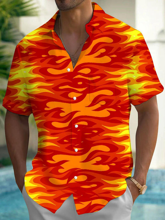 men's abstract print shirt front view
