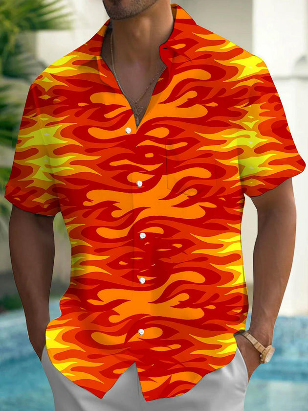 men's abstract print shirt front view