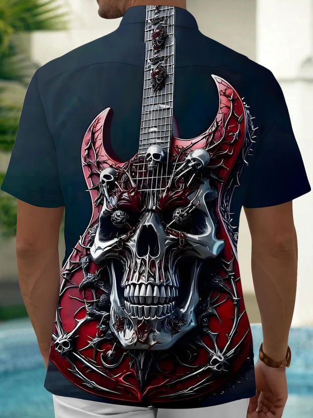men's music print shirt back view