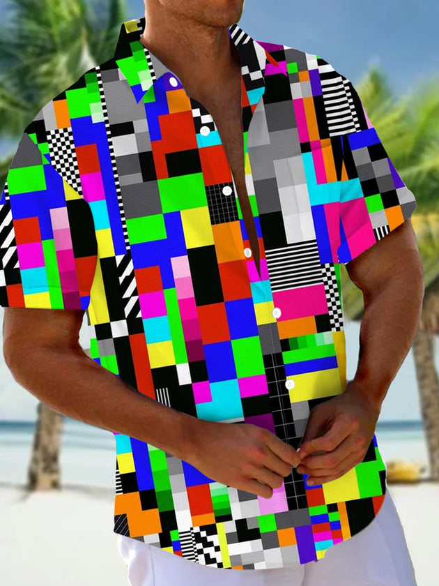 men's patterned sweater shirt front view