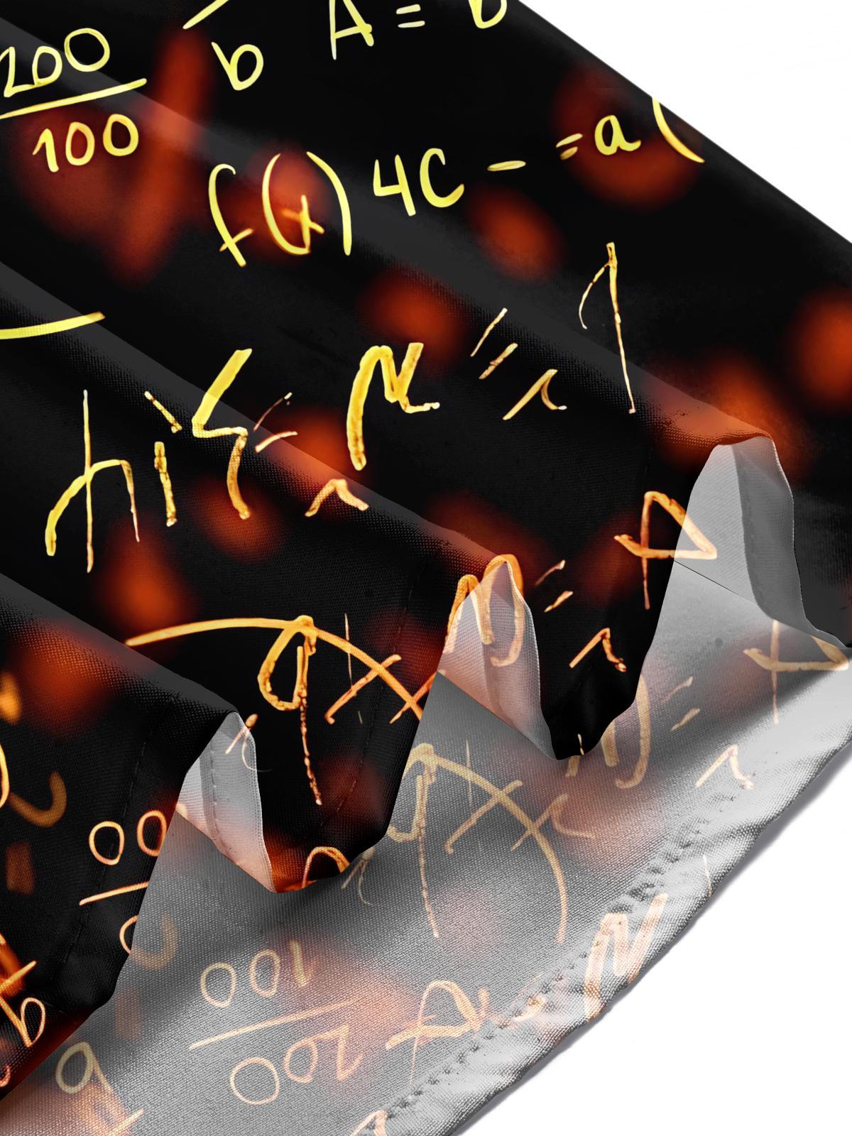 Mathematical Formula Print Men's Pocket Short Sleeve Shirts