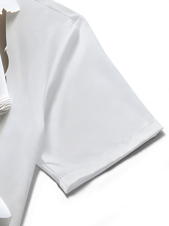 men's printed shirt close-up short sleeve