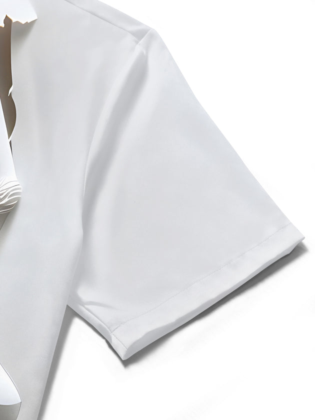 men's printed shirt close-up short sleeve