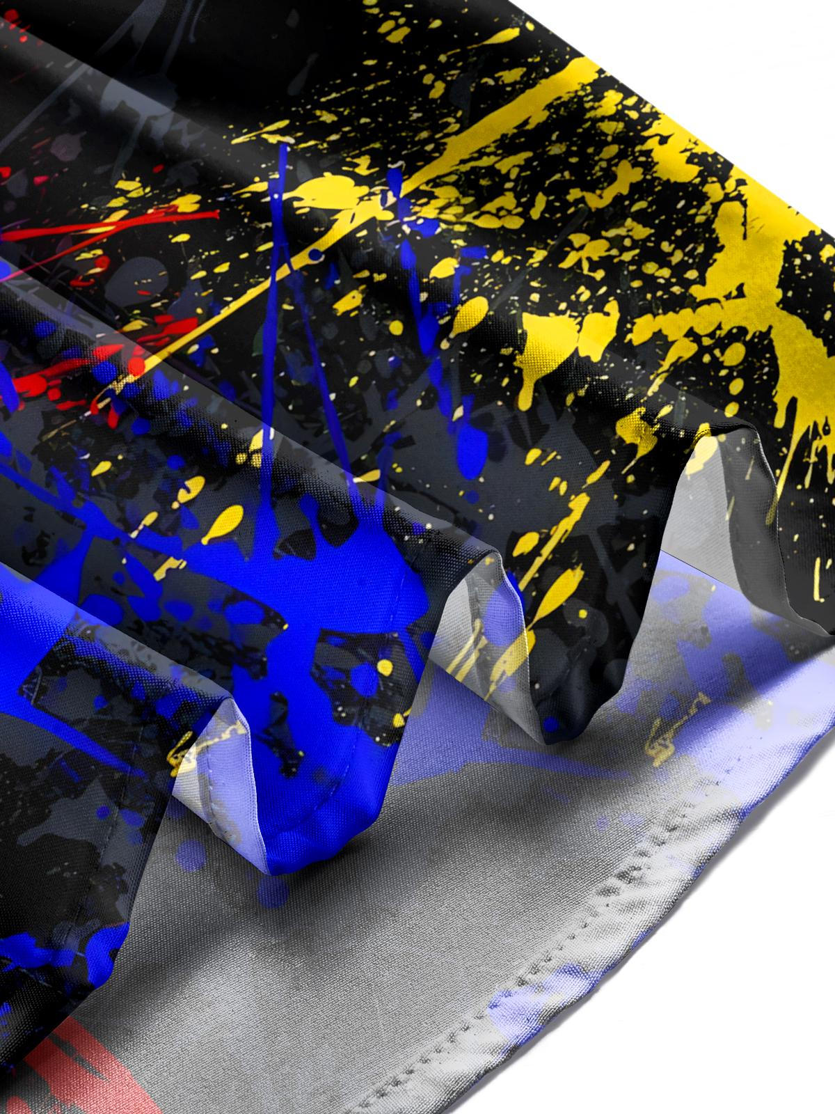 Abstract Gradient Print Men's Pocket Short Sleeve Shirts