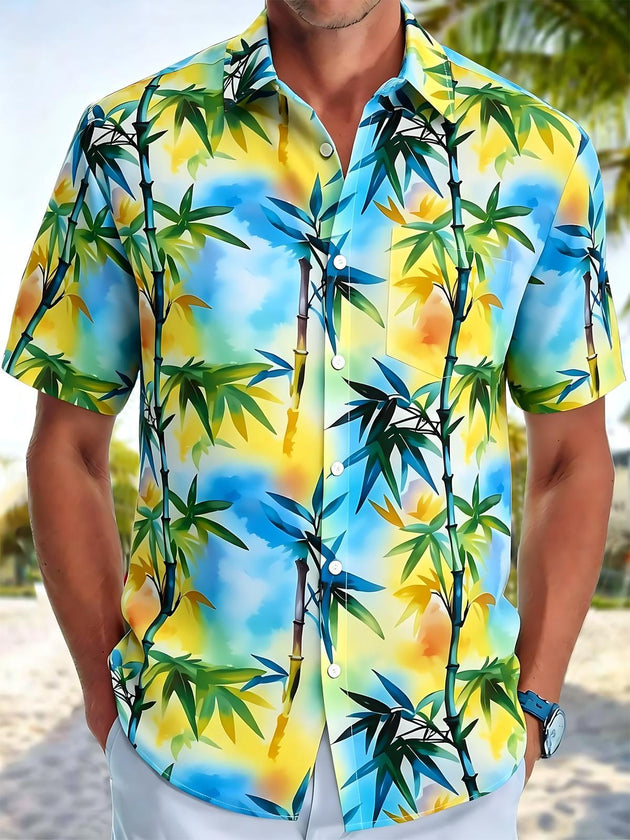 men's gradient print shirt front view