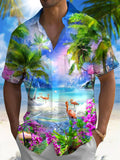 Flamingo Men's Pocket Short Sleeve Shirts