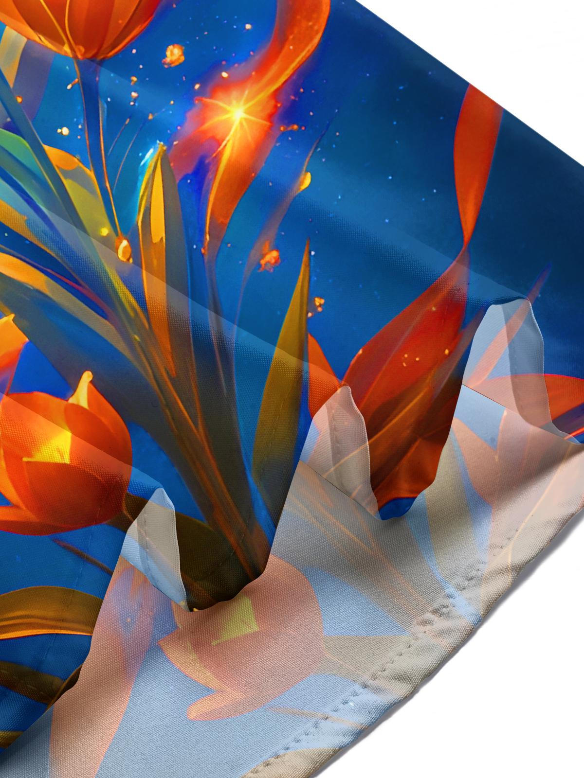 Art Sparkling Flowers Men's Pocket Short Sleeve Shirts