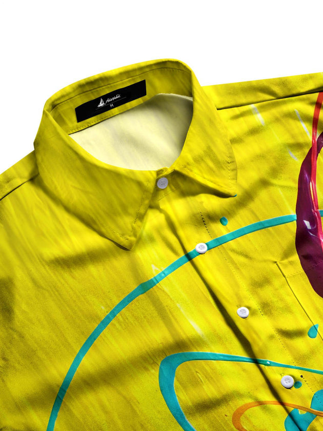 men's tie-dye shirt side view