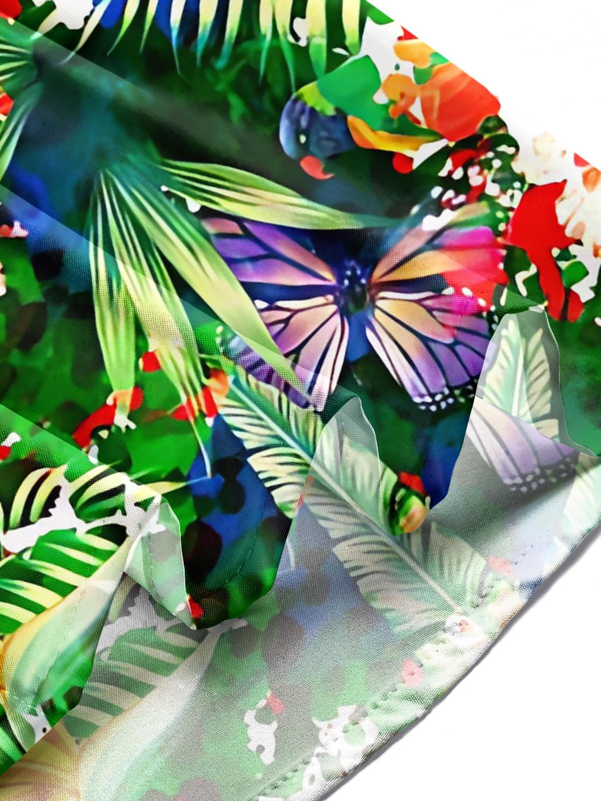 Plant Flower Leaf Men's Pocket Short Sleeve Shirts