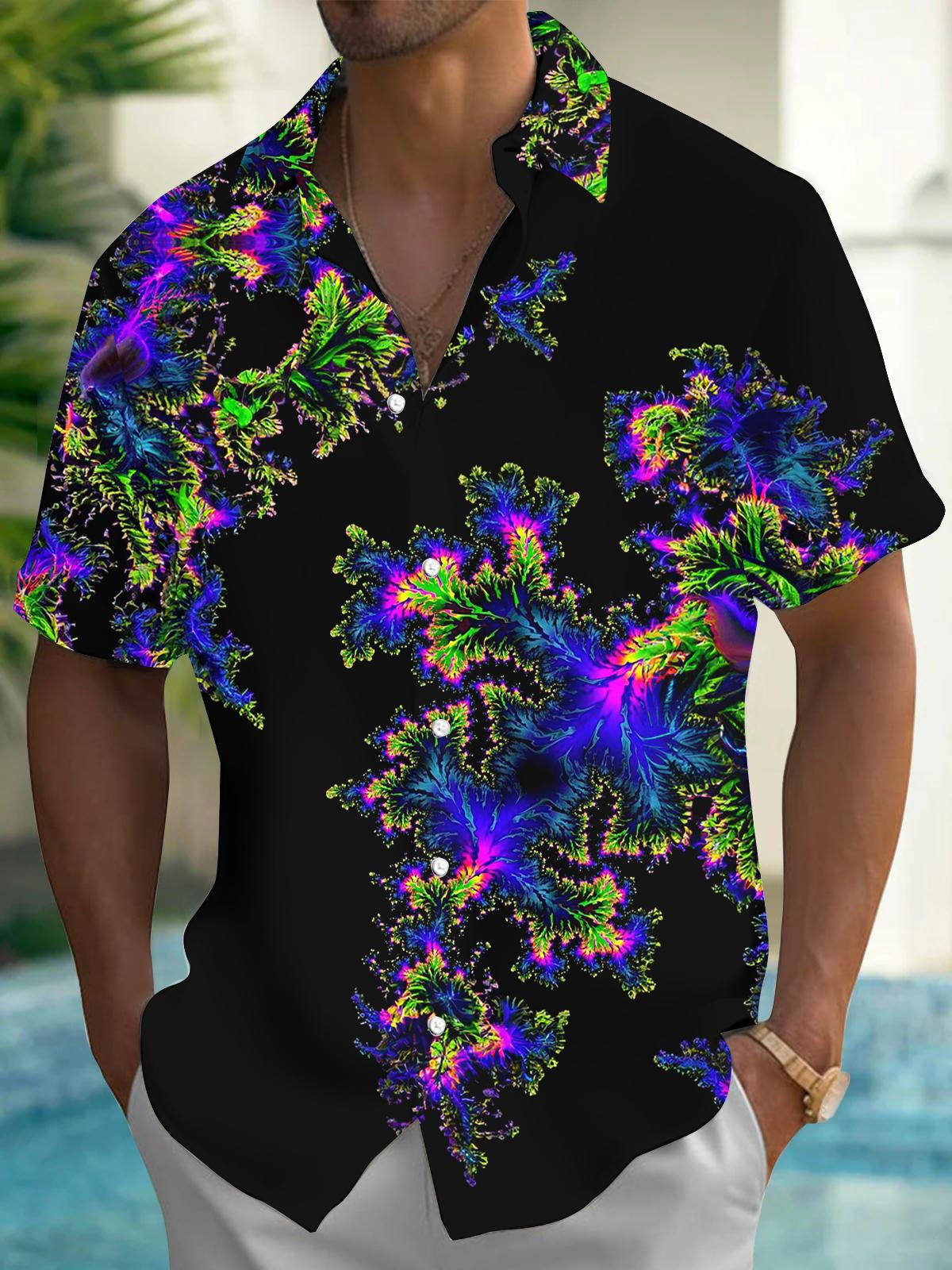 Abstract Men's Pocket Short Sleeve Shirts