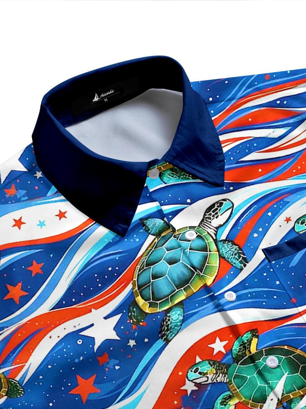 men's USA print shirt side view