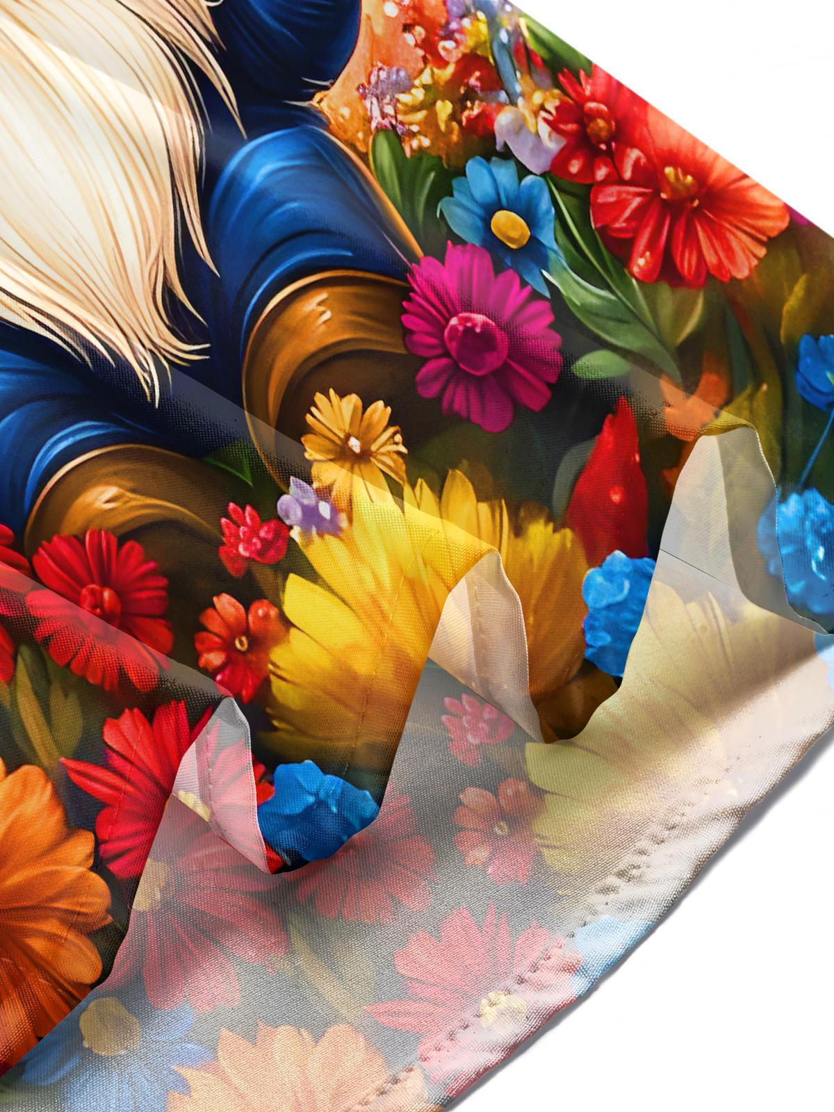 Fun Stars Flags Dwarf Setting Off Fireworks Men's Pocket Long Sleeve Shirts