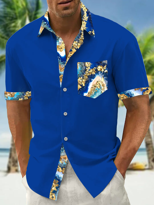 men's abstract print shirt front view