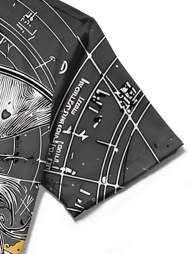 men's printed shirt close-up short sleeve