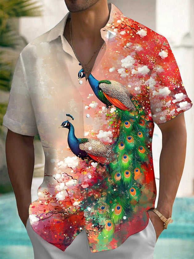 men's floral shirt front view