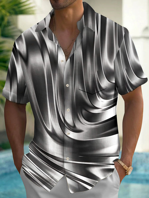 men's abstract print shirt front view