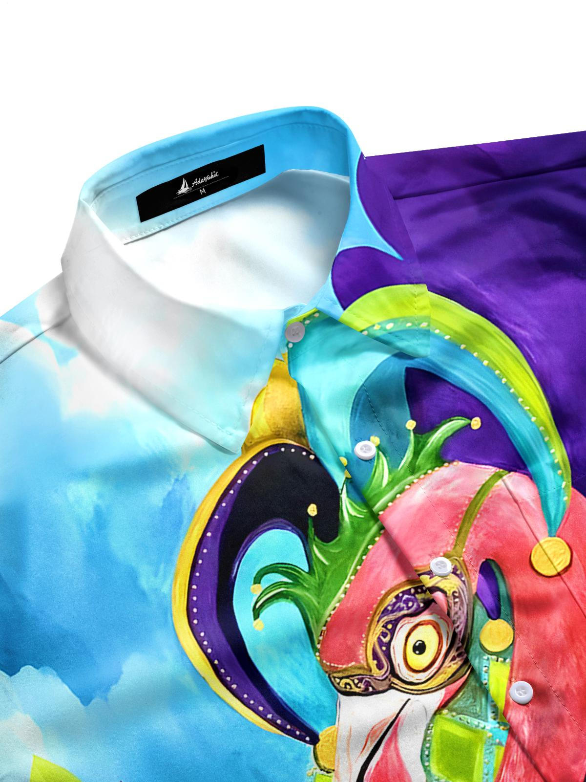 Flamingo Men's Pocket Short Sleeve Shirts