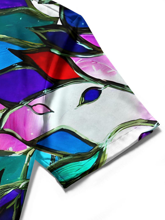 men's printed shirt close-up short sleeve