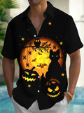 Halloween Men's Pocket Short Sleeve Shirts