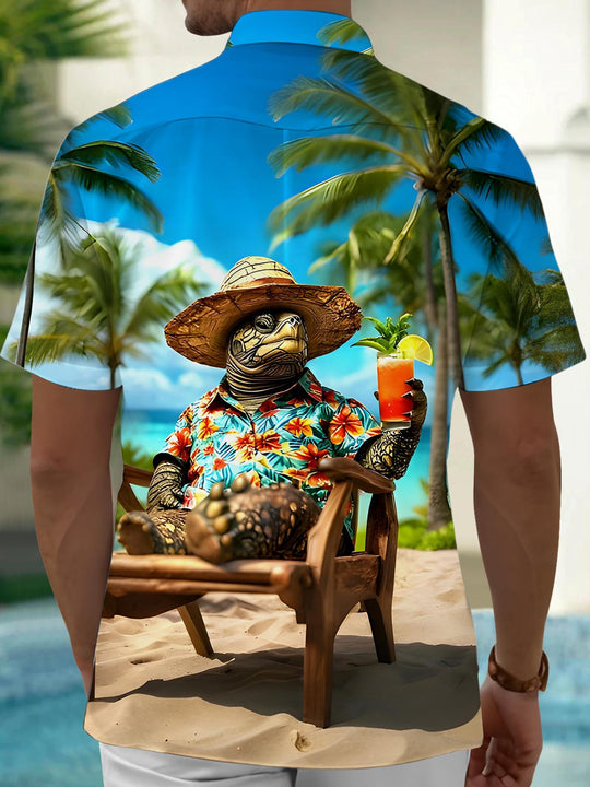 men's aloha shirt back view
