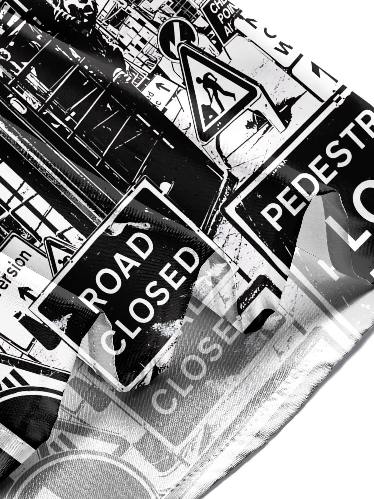 Signpost Print Men's Pocket Short Sleeve Shirts