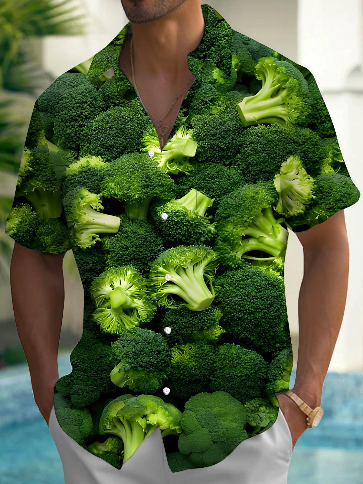 Broccoli Men's Pocket Short Sleeve Shirts