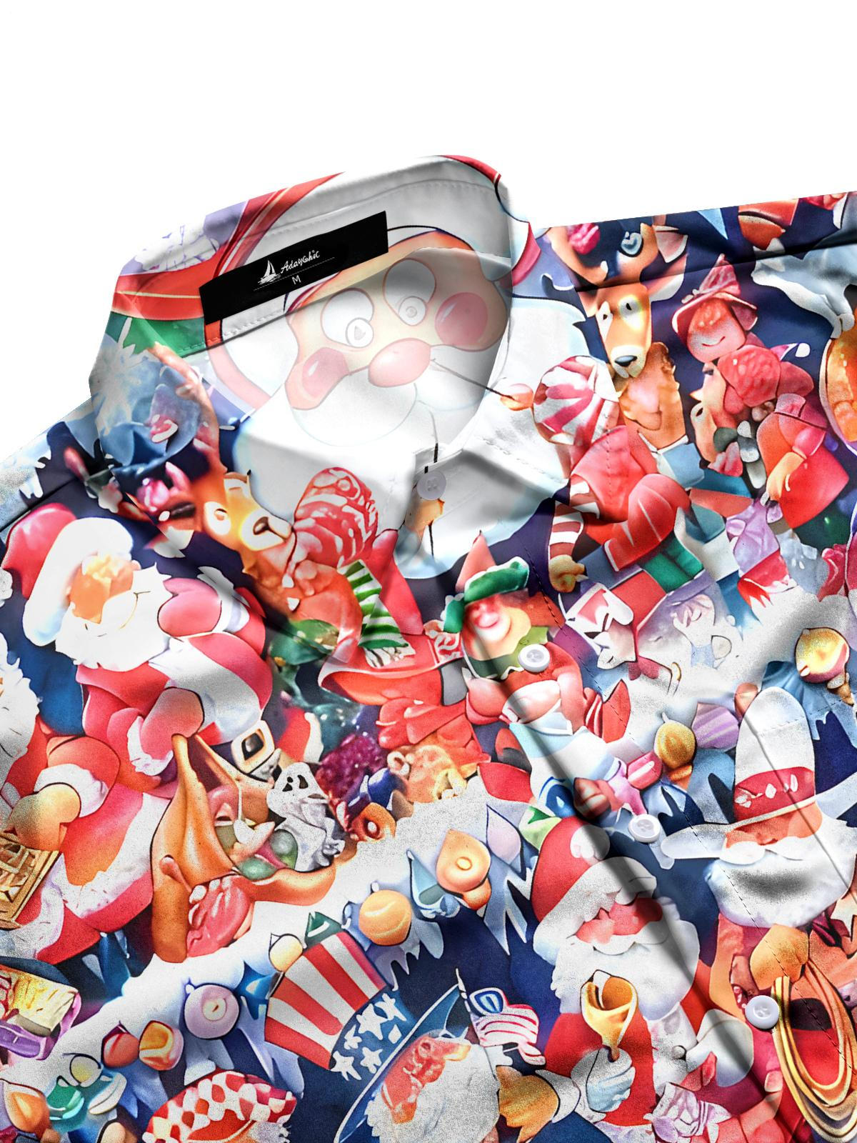 Santa Claus Men's Pocket Long Sleeve Shirts