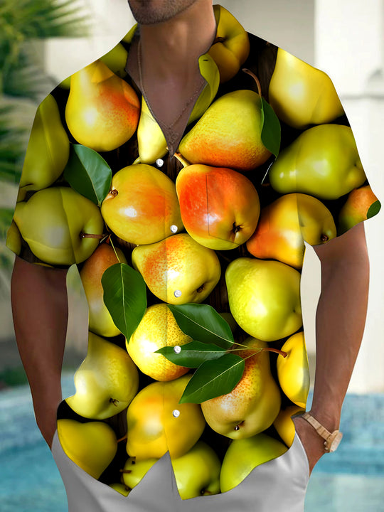 men's Hawaiian shirt front view tropical beach vacation