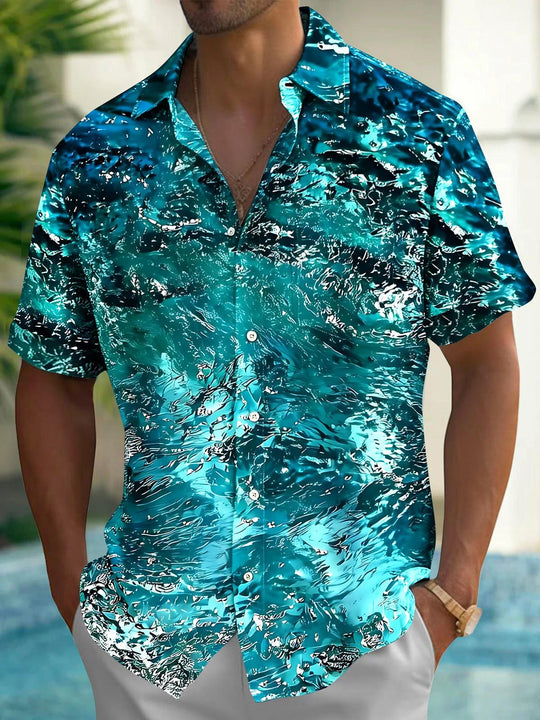 Abstract Men's Pocket Short Sleeve Shirts