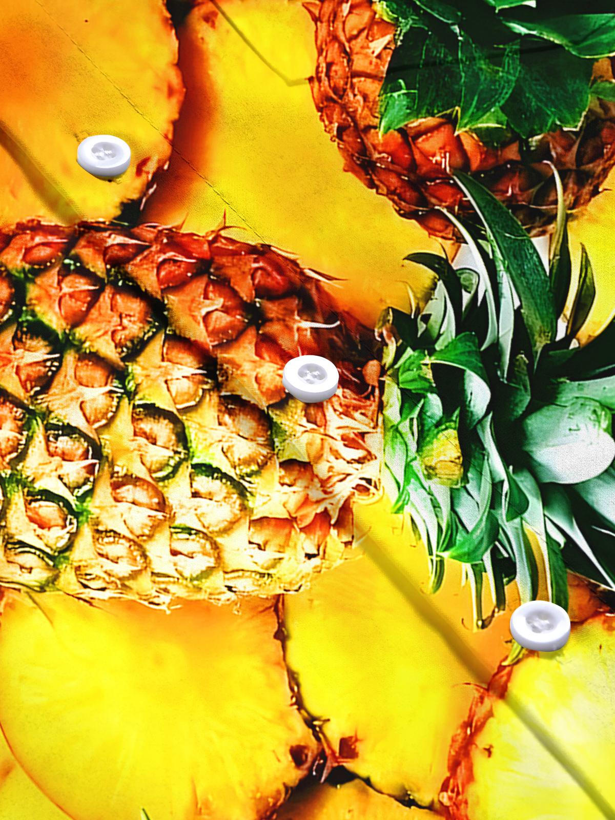 Pineapple Men's Pocket Short Sleeve Shirts