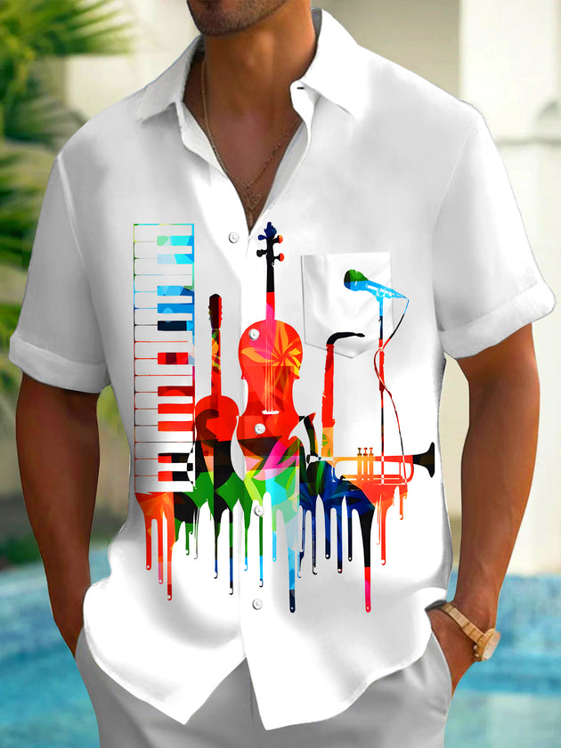 men's colorful tie dye shirt front view