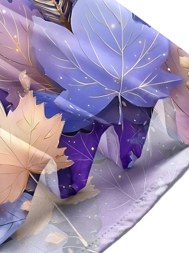 Maple Leaf Print Men's Pocket Short Sleeve Shirts