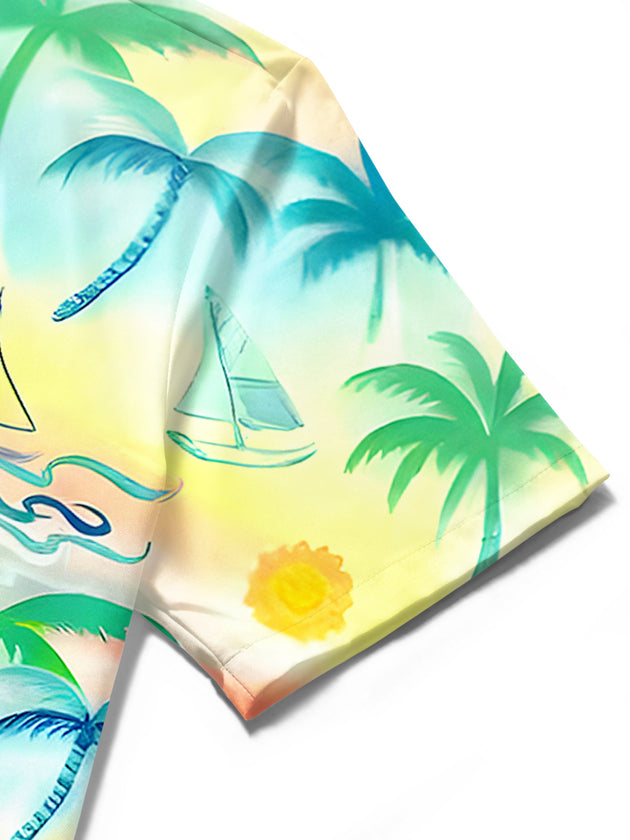 men's Hawaiian shirt close-up short sleeve
