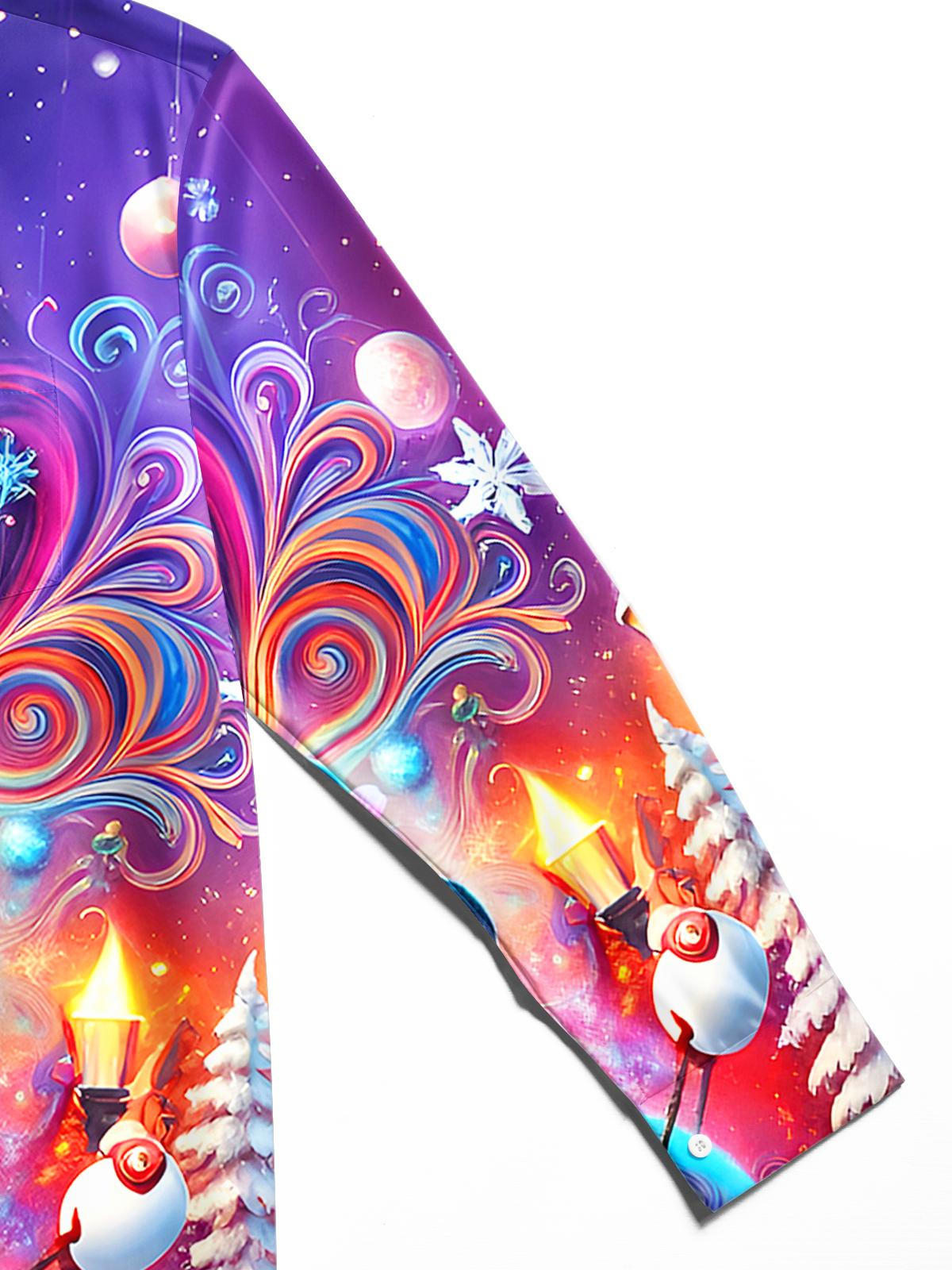 Snowman Men's Pocket Long Sleeve Shirts