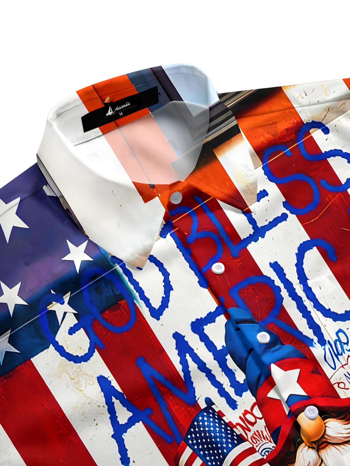 men's USA print shirt side view