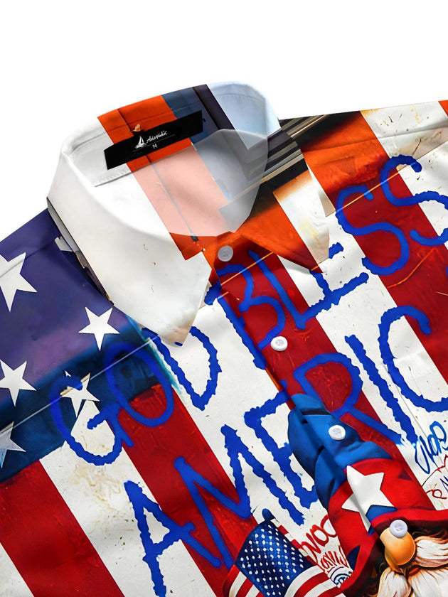 men's USA print shirt side view