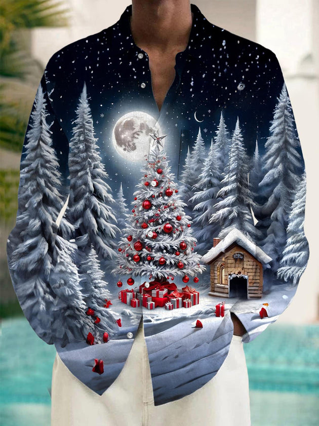 men's Christmas shirt front view holiday party