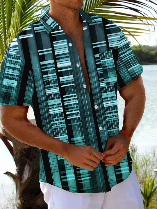 men's patterned sweater shirt front view