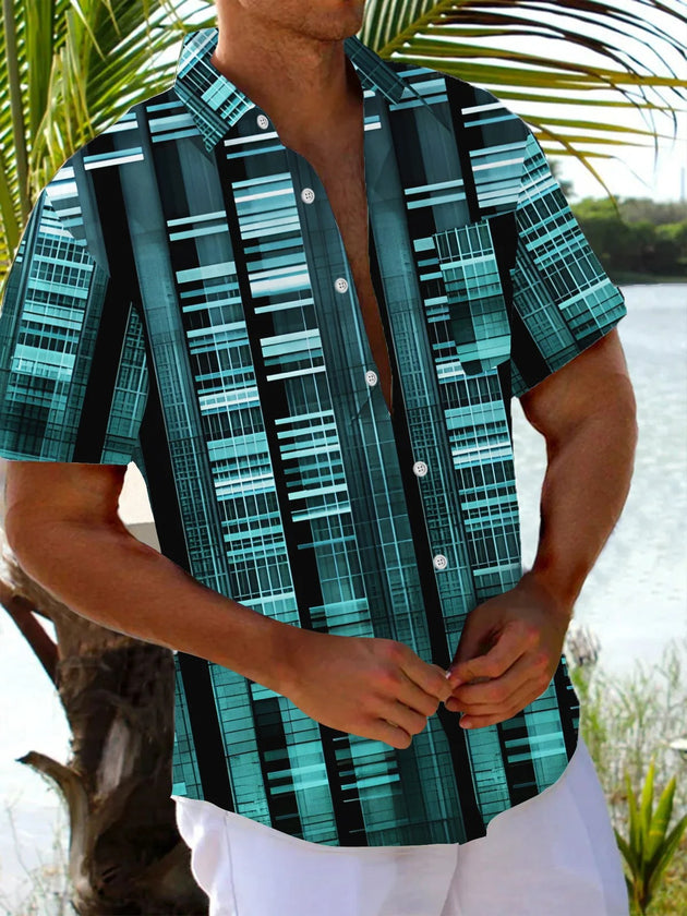 men's patterned sweater shirt front view