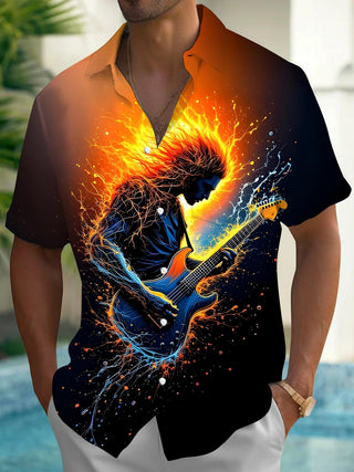 men's music print shirt front view