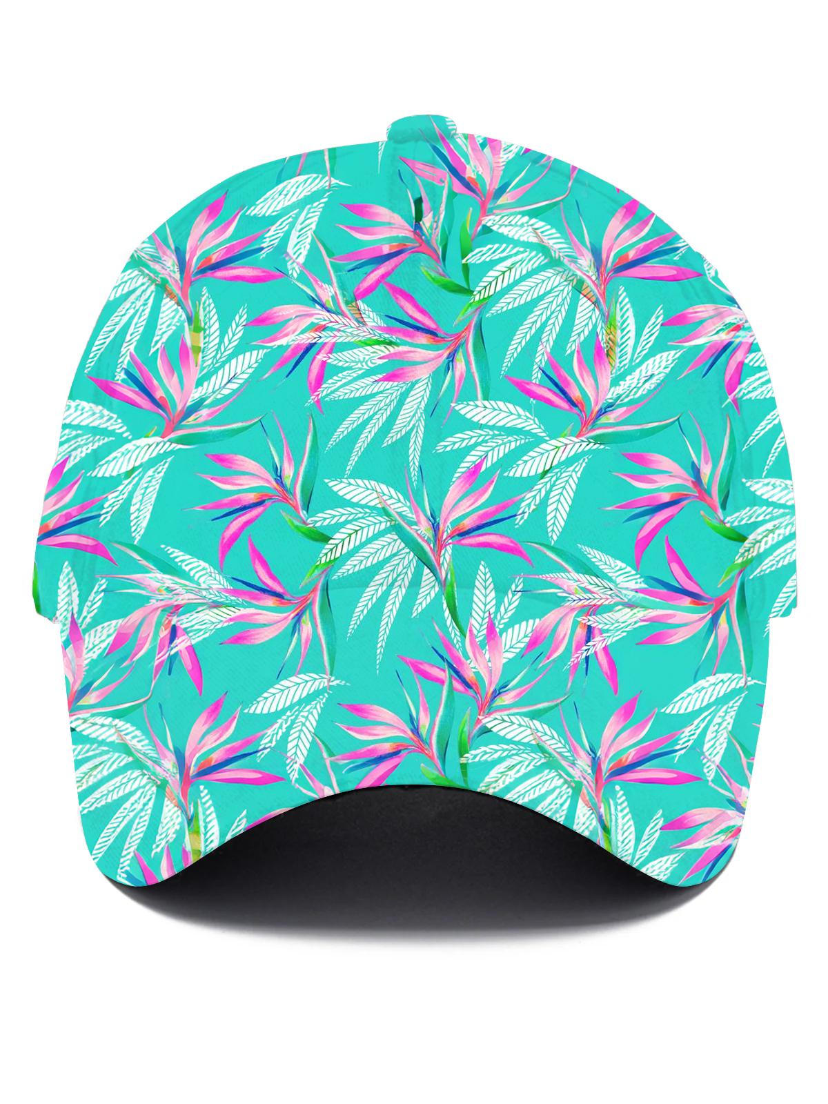 Hawaiian Floral Leaf Men's Print Baseball Cap