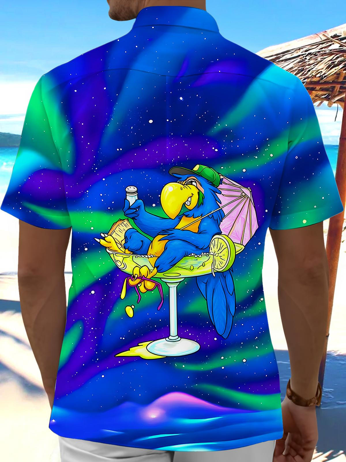 Parrot Abstract Men's Pocket Short Sleeve Shirts